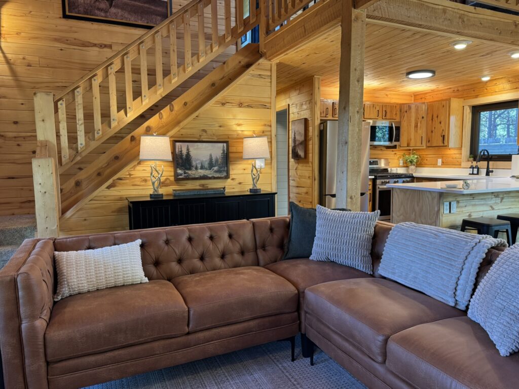 27 Rustic Modern Living Room Ideas to Create a Cozy Cabin You'll Never Want to Leave rustic modern living room ideas with leather sectional